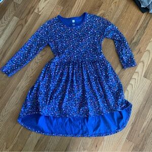 Tea Collection Floral Long Sleeve Blue Dress Size 6